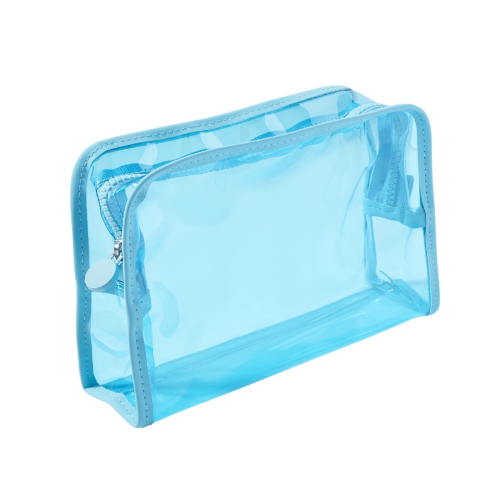Bright Blue Makeup Bag with Zipper